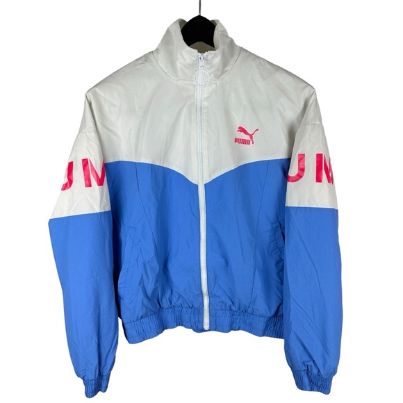 Women’s Y2K Puma XTG Blue Windbreaker Full ZIP Jacket Size M